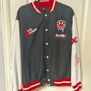 Stylish Black and White Varsity Jacket